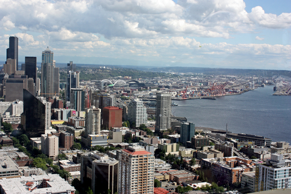 view from the top of the Space Needle